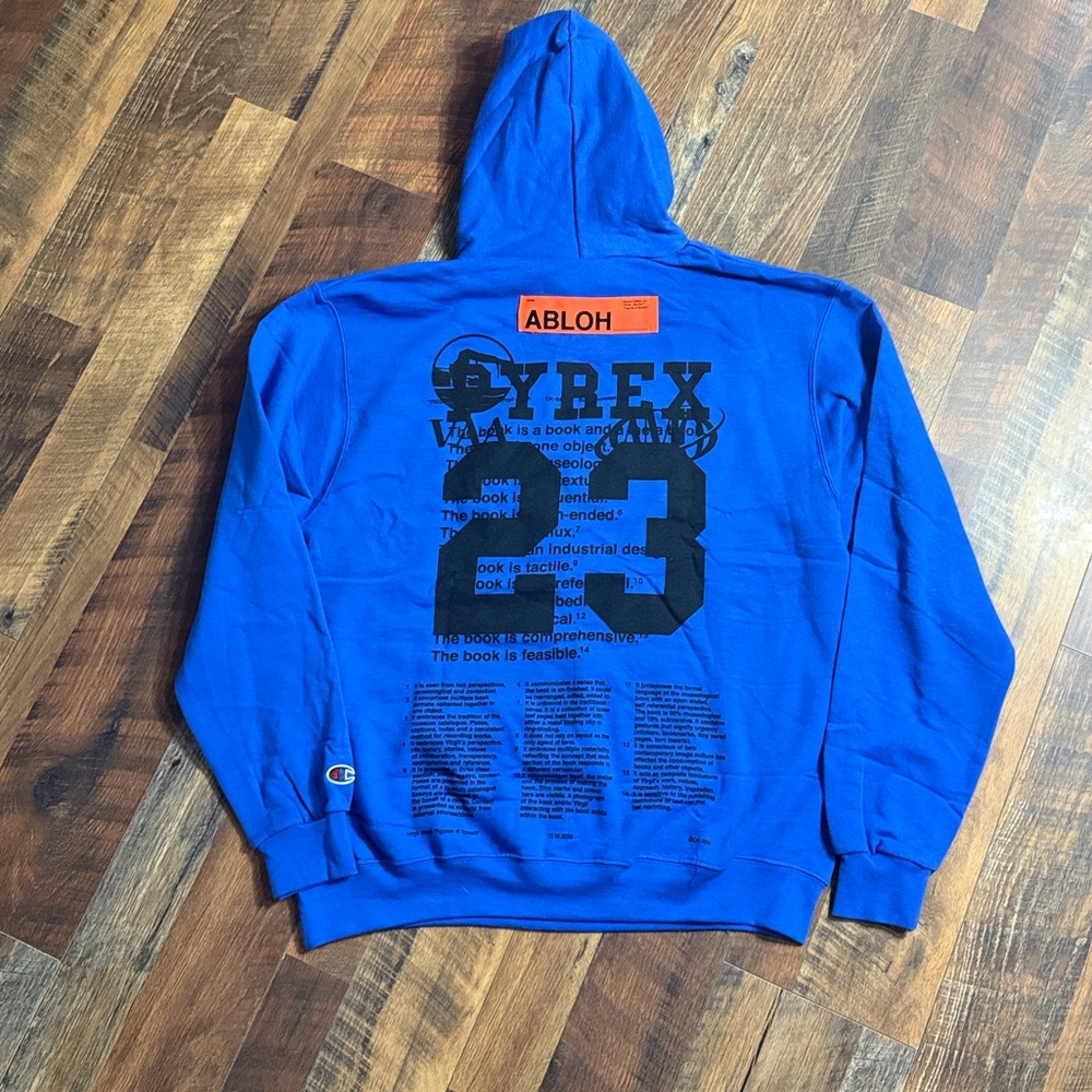 Champion × Pyrex Vision × Virgil Abloh Blue Hoodie - Like New - Large - Picture 6 of 10